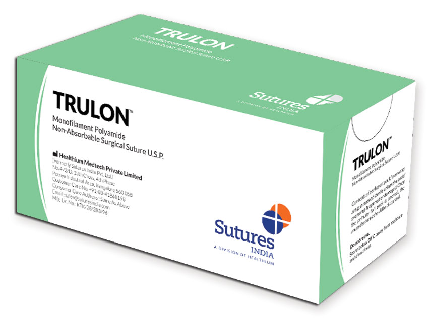 SUTURA NON ASS. TRULON calibro 4/0, curva 3/8, ago 19 mm - 45 cm - blu
